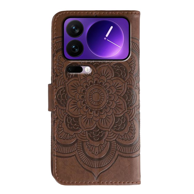 For Xiaomi 17 Pro Sun Mandala Embossing Pattern Phone Leather Case