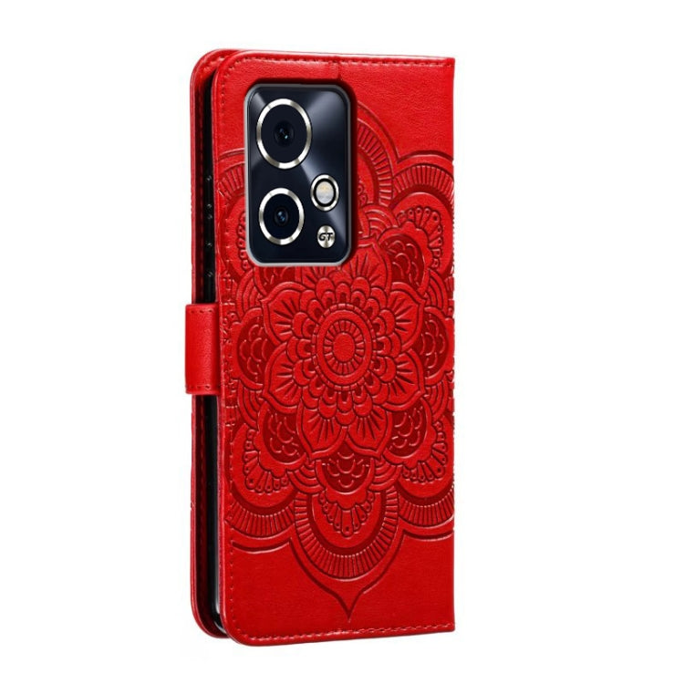 For Honor 90 GT Sun Mandala Embossing Pattern Phone Leather Case