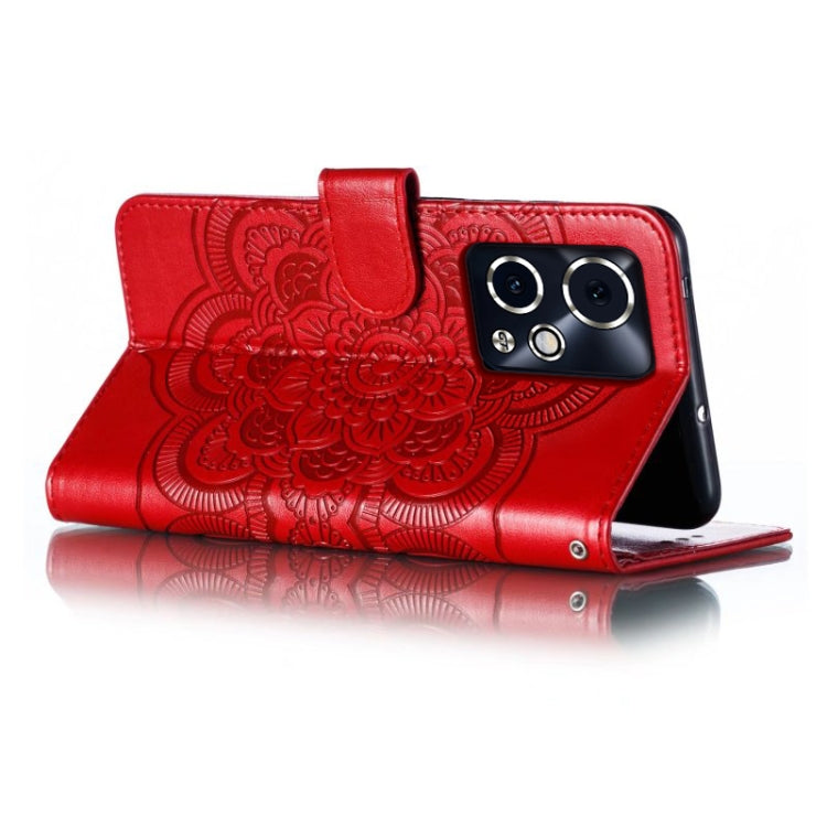 For Honor 90 GT Sun Mandala Embossing Pattern Phone Leather Case