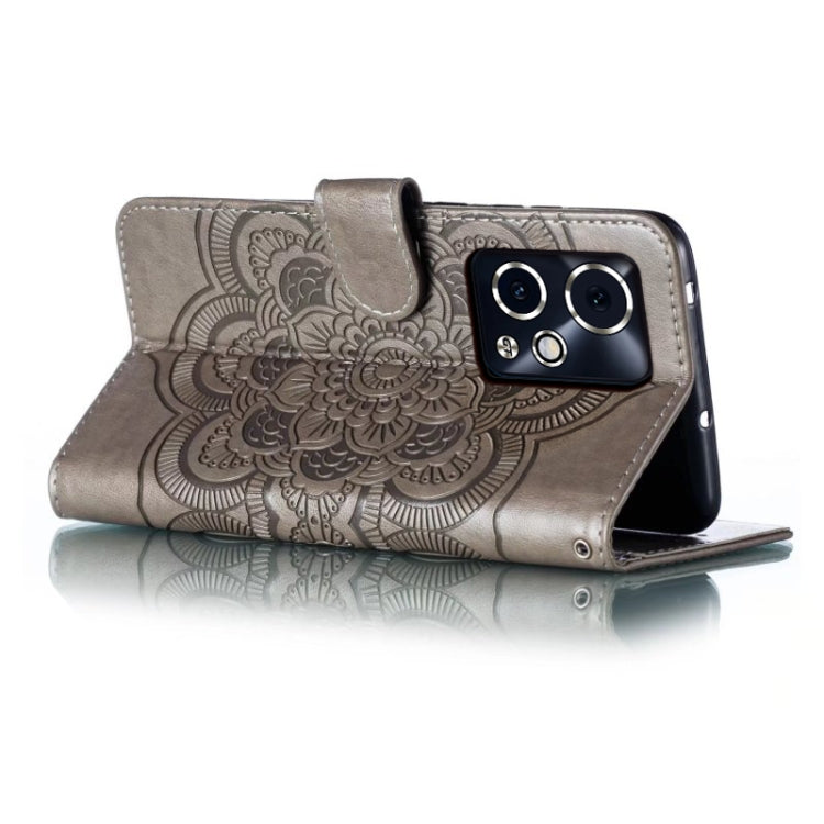 For Honor 90 GT Sun Mandala Embossing Pattern Phone Leather Case