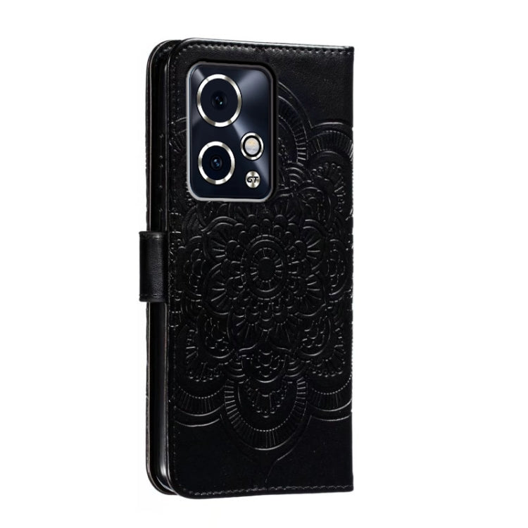 For Honor 90 GT Sun Mandala Embossing Pattern Phone Leather Case