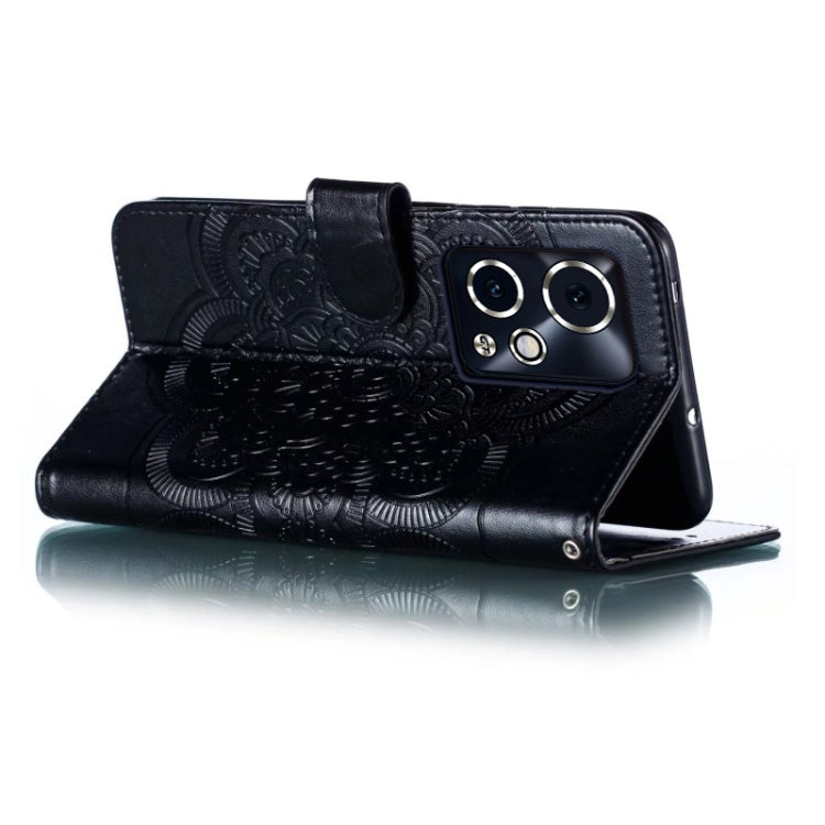 For Honor 90 GT Sun Mandala Embossing Pattern Phone Leather Case