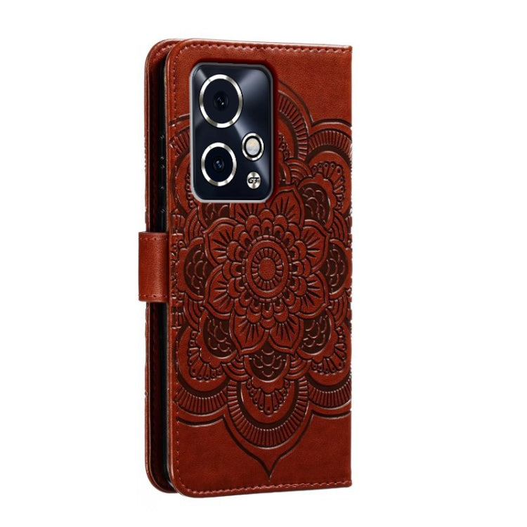 For Honor 90 GT Sun Mandala Embossing Pattern Phone Leather Case
