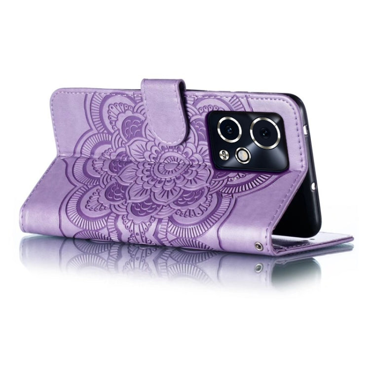 For Honor 90 GT Sun Mandala Embossing Pattern Phone Leather Case