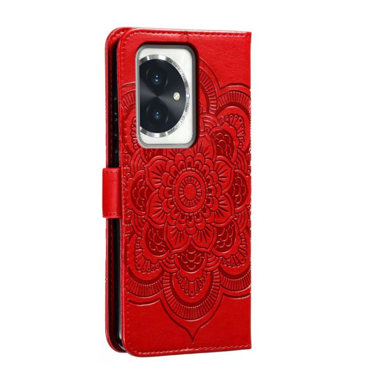 For Honor 100 Sun Mandala Embossing Pattern Phone Leather Case