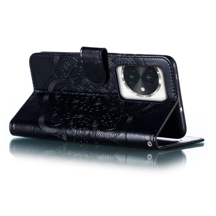 For Honor 100 Sun Mandala Embossing Pattern Phone Leather Case
