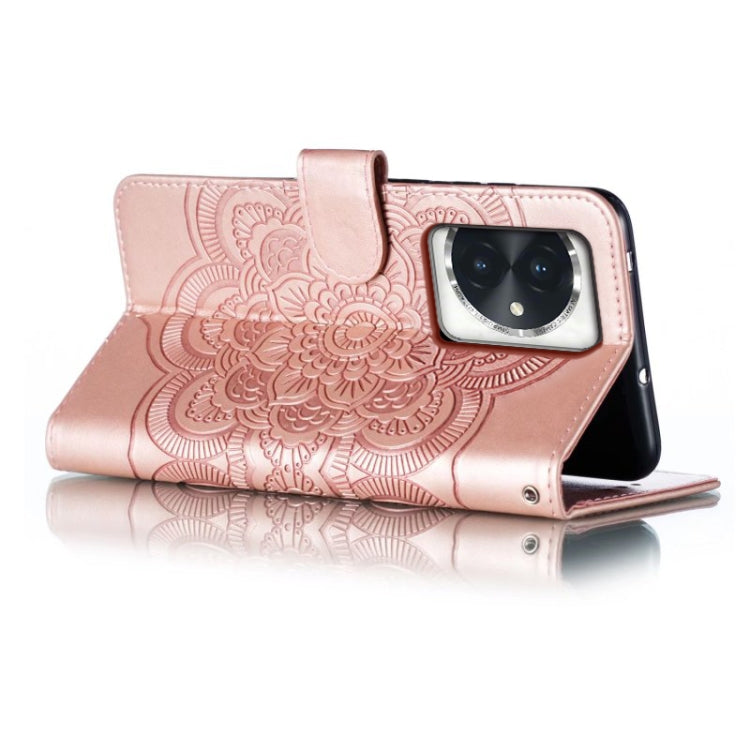 For Honor 100 Sun Mandala Embossing Pattern Phone Leather Case