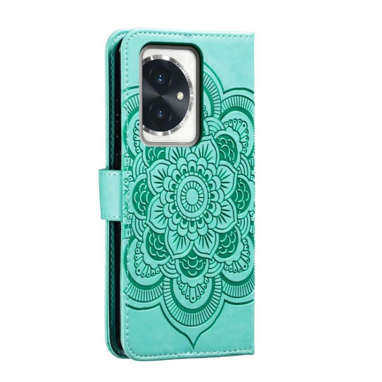 For Honor 100 Sun Mandala Embossing Pattern Phone Leather Case