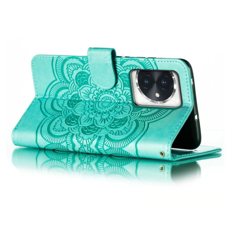 For Honor 100 Sun Mandala Embossing Pattern Phone Leather Case