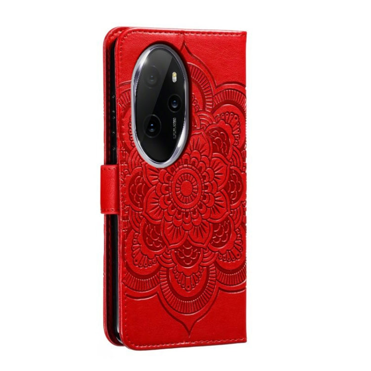 For Honor 100 Pro Sun Mandala Embossing Pattern Phone Leather Case
