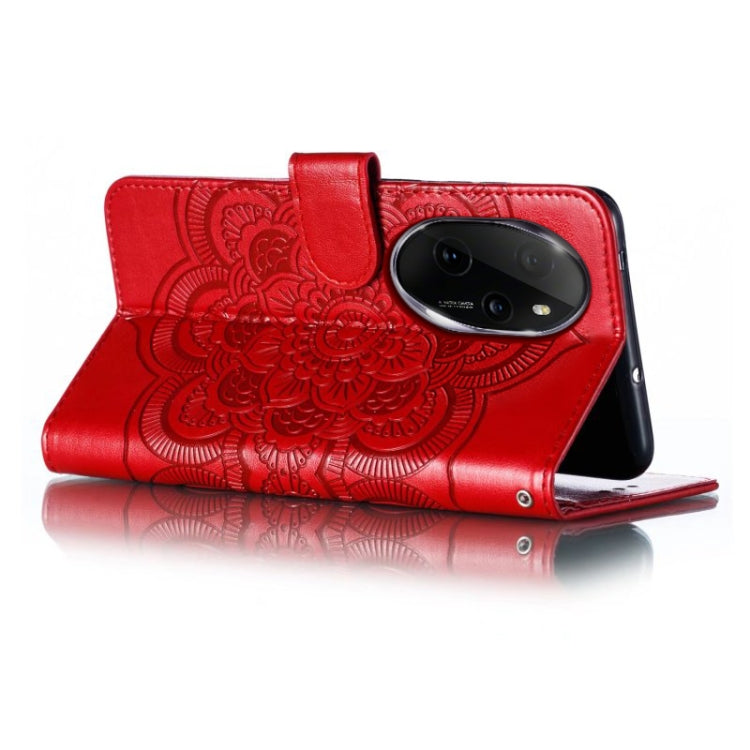 For Honor 100 Pro Sun Mandala Embossing Pattern Phone Leather Case