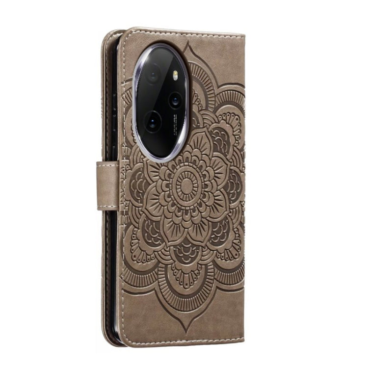 For Honor 100 Pro Sun Mandala Embossing Pattern Phone Leather Case