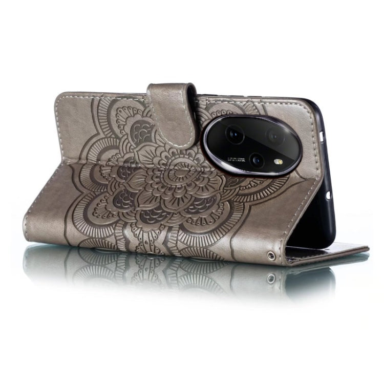 For Honor 100 Pro Sun Mandala Embossing Pattern Phone Leather Case