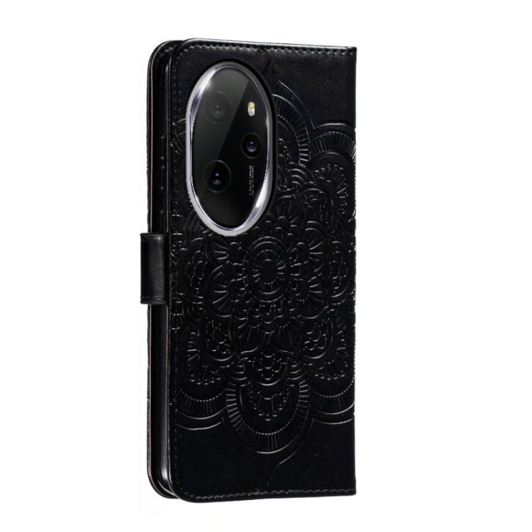 For Honor 100 Pro Sun Mandala Embossing Pattern Phone Leather Case