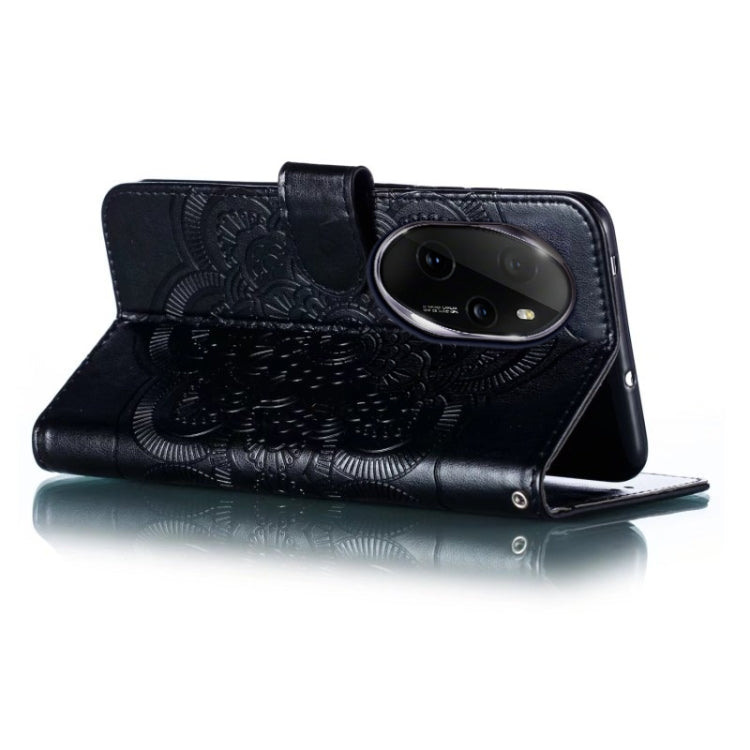 For Honor 100 Pro Sun Mandala Embossing Pattern Phone Leather Case
