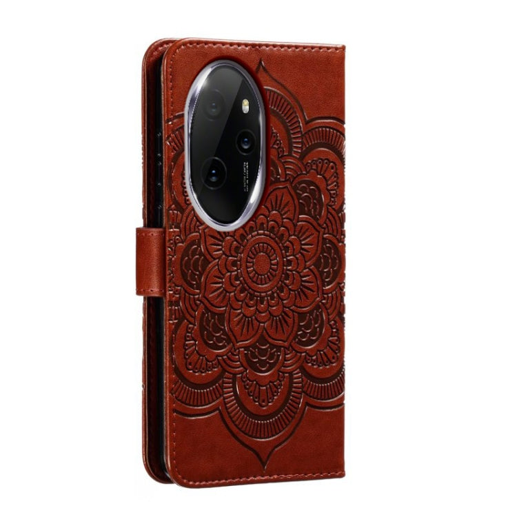 For Honor 100 Pro Sun Mandala Embossing Pattern Phone Leather Case