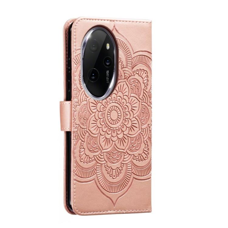 For Honor 100 Pro Sun Mandala Embossing Pattern Phone Leather Case