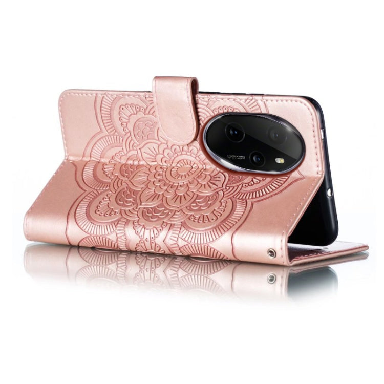 For Honor 100 Pro Sun Mandala Embossing Pattern Phone Leather Case