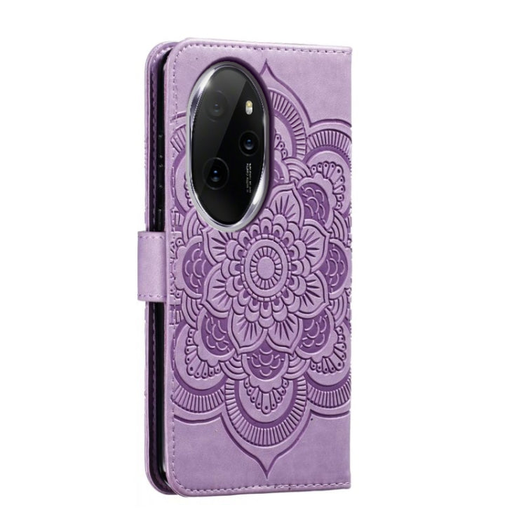 For Honor 100 Pro Sun Mandala Embossing Pattern Phone Leather Case