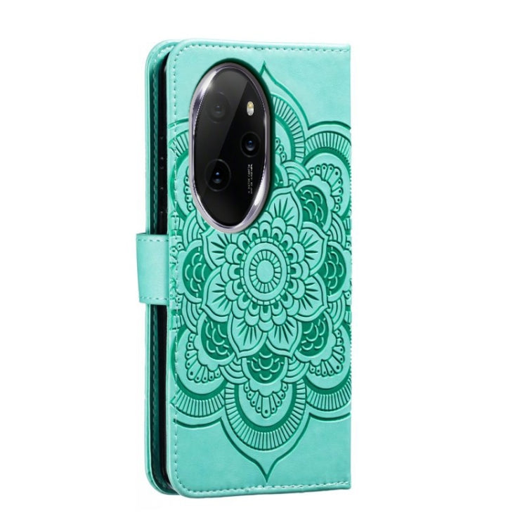 For Honor 100 Pro Sun Mandala Embossing Pattern Phone Leather Case