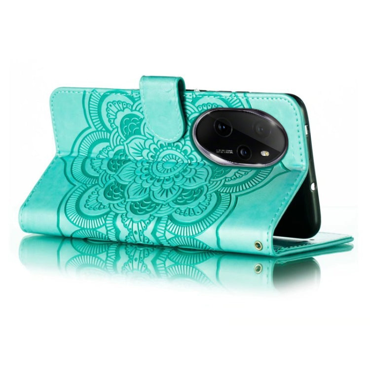 For Honor 100 Pro Sun Mandala Embossing Pattern Phone Leather Case