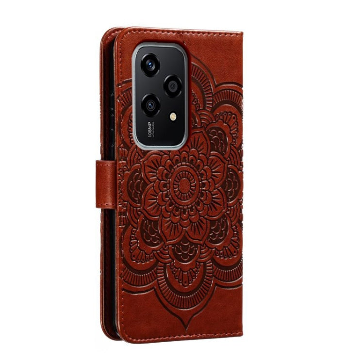 For Honor 200 Lite Global Sun Mandala Embossing Pattern Phone Leather Case