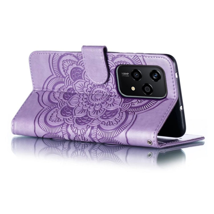 For Honor 200 Lite Global Sun Mandala Embossing Pattern Phone Leather Case