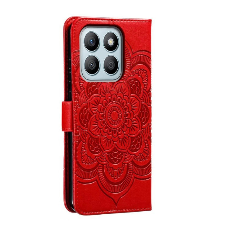 For Honor X8B Sun Mandala Embossing Pattern Phone Leather Case