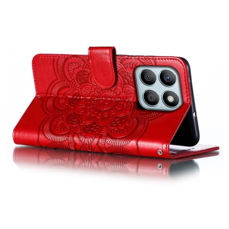 For Honor X8B Sun Mandala Embossing Pattern Phone Leather Case