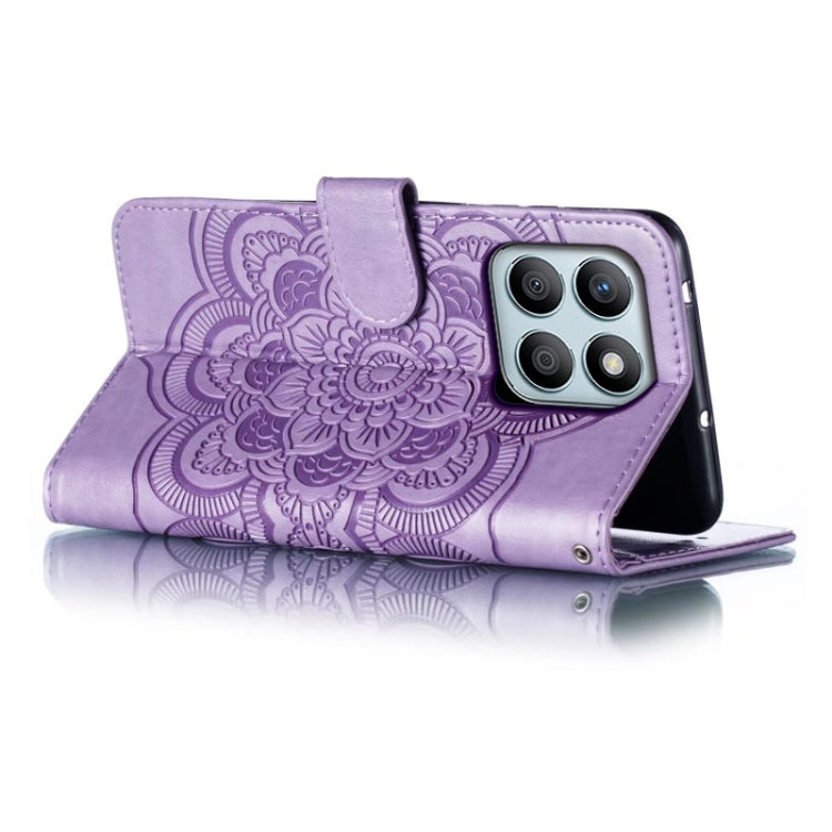 For Honor X8B Sun Mandala Embossing Pattern Phone Leather Case