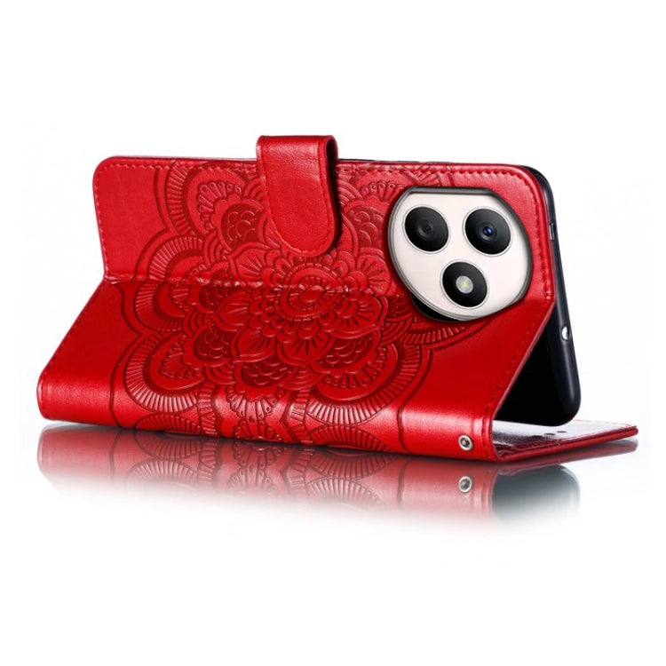 For Honor X50i+ Sun Mandala Embossing Pattern Phone Leather Case