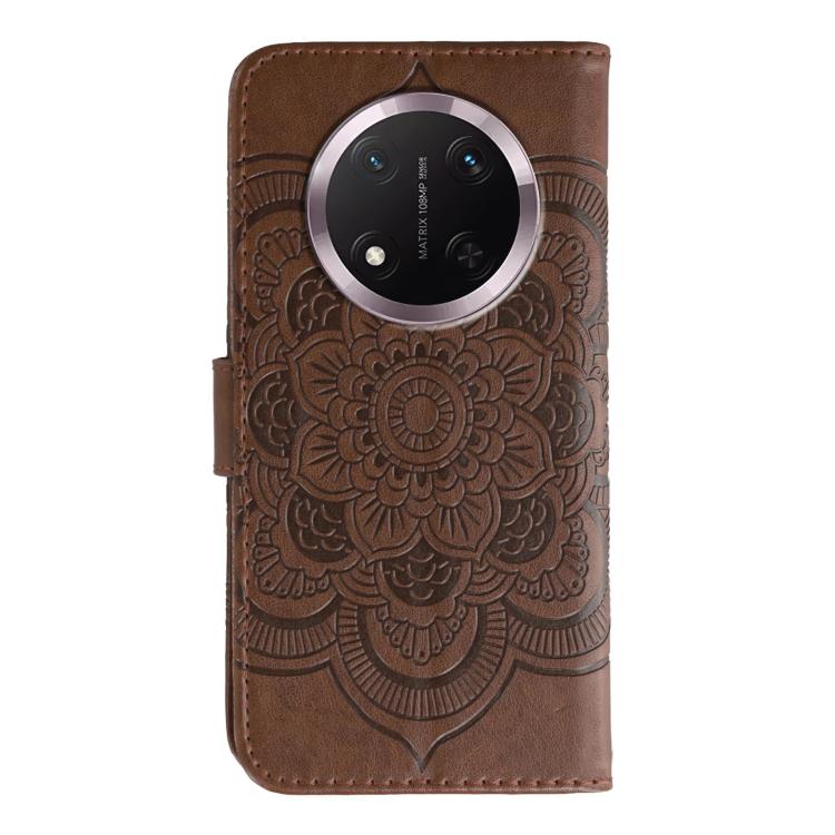 For Honor Magic7 Lite Sun Mandala Embossing Pattern Phone Leather Case