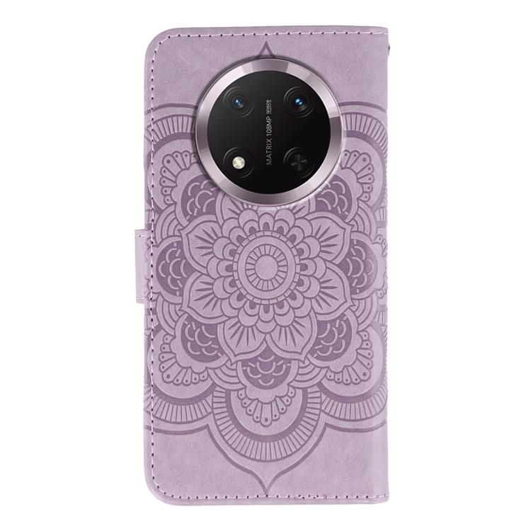 For Honor Magic7 Lite Sun Mandala Embossing Pattern Phone Leather Case