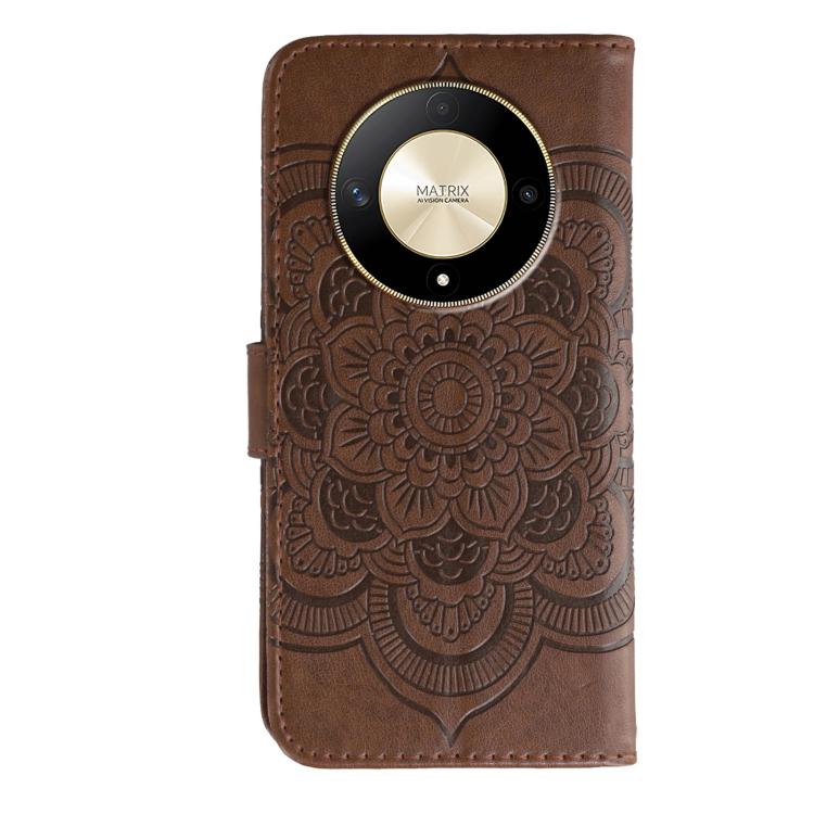For Honor X9b / X50 / Magic6 Lite / X50 GT Sun Mandala Embossing Pattern Phone Leather Case