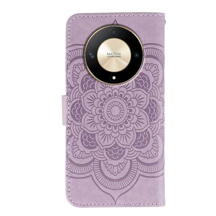 For Honor X9b / X50 / Magic6 Lite / X50 GT Sun Mandala Embossing Pattern Phone Leather Case