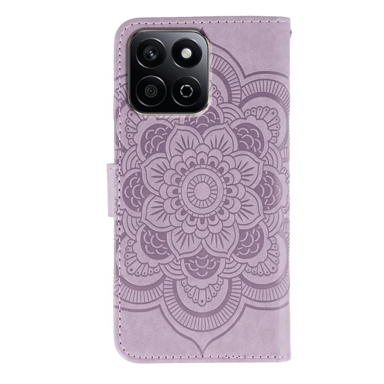 For Honor Play 60 Plus / 200 Smart / X7C Sun Mandala Embossing Pattern Phone Leather Case