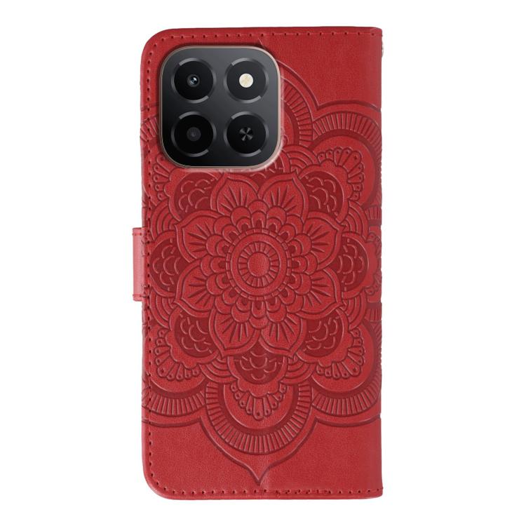 For Honor X6c 4G Sun Mandala Embossing Pattern Phone Leather Case