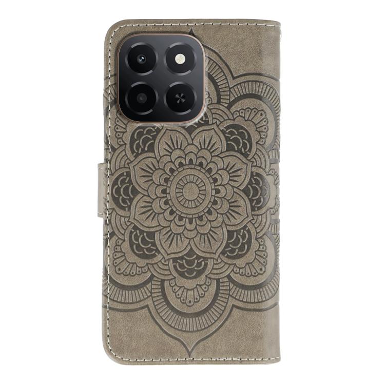 For Honor X6c 4G Sun Mandala Embossing Pattern Phone Leather Case