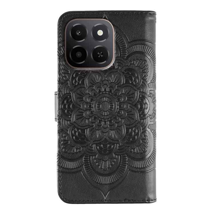 For Honor X6c 4G Sun Mandala Embossing Pattern Phone Leather Case