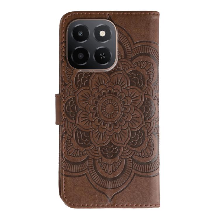 For Honor X6c 4G Sun Mandala Embossing Pattern Phone Leather Case