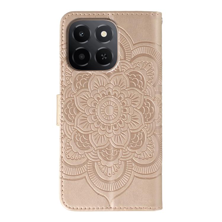 For Honor X6c 4G Sun Mandala Embossing Pattern Phone Leather Case