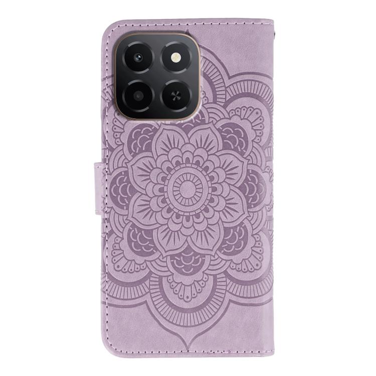 For Honor X6c 4G Sun Mandala Embossing Pattern Phone Leather Case