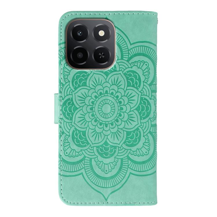 For Honor X6c 4G Sun Mandala Embossing Pattern Phone Leather Case