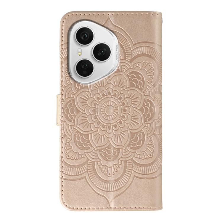 For Honor 400 Pro Global 160.8mm Sun Mandala Embossing Pattern Phone Leather Case