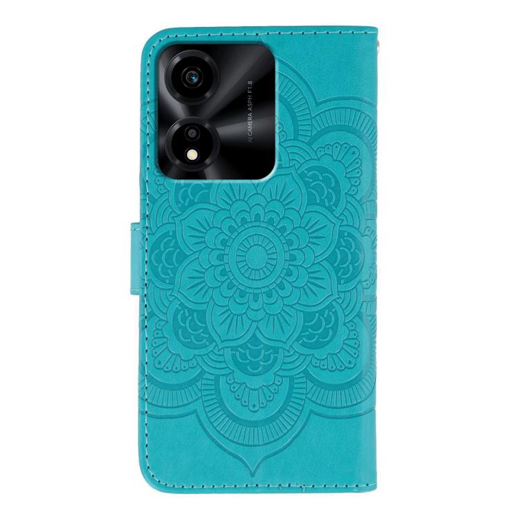 For Honor X5c Plus Sun Mandala Embossing Pattern Phone Leather Case