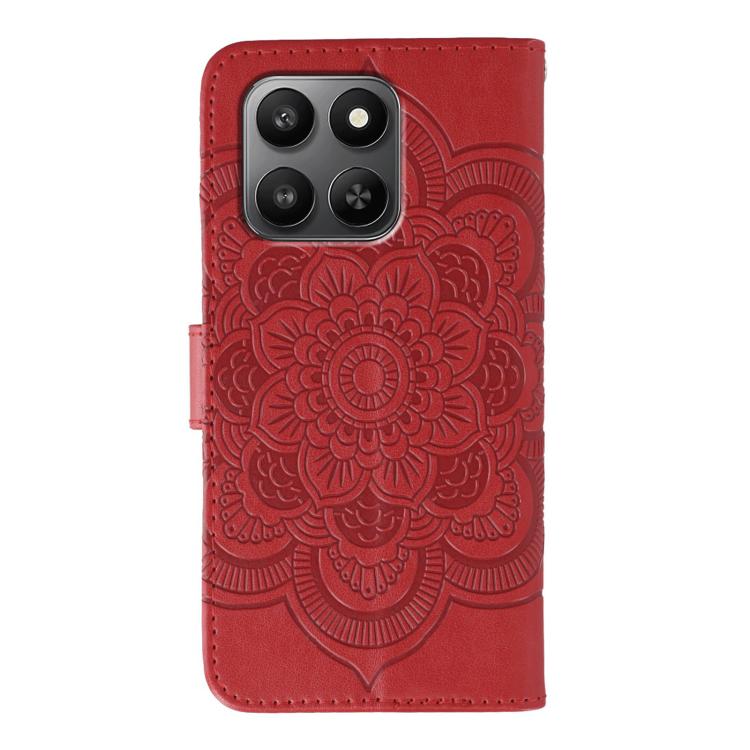 For Honor X7d 5G Sun Mandala Embossing Pattern Phone Leather Case