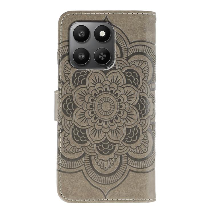 For Honor X7d 5G Sun Mandala Embossing Pattern Phone Leather Case