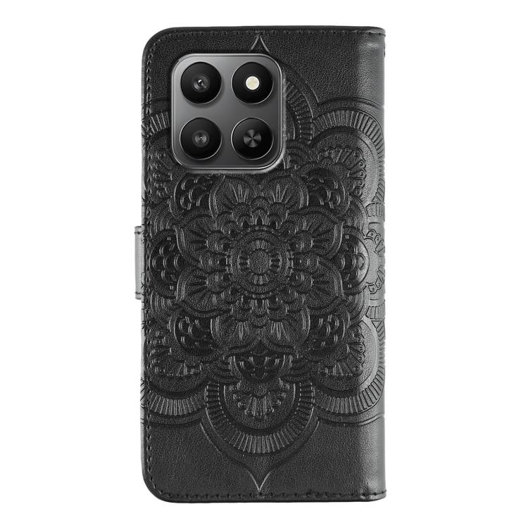 For Honor X7d 5G Sun Mandala Embossing Pattern Phone Leather Case