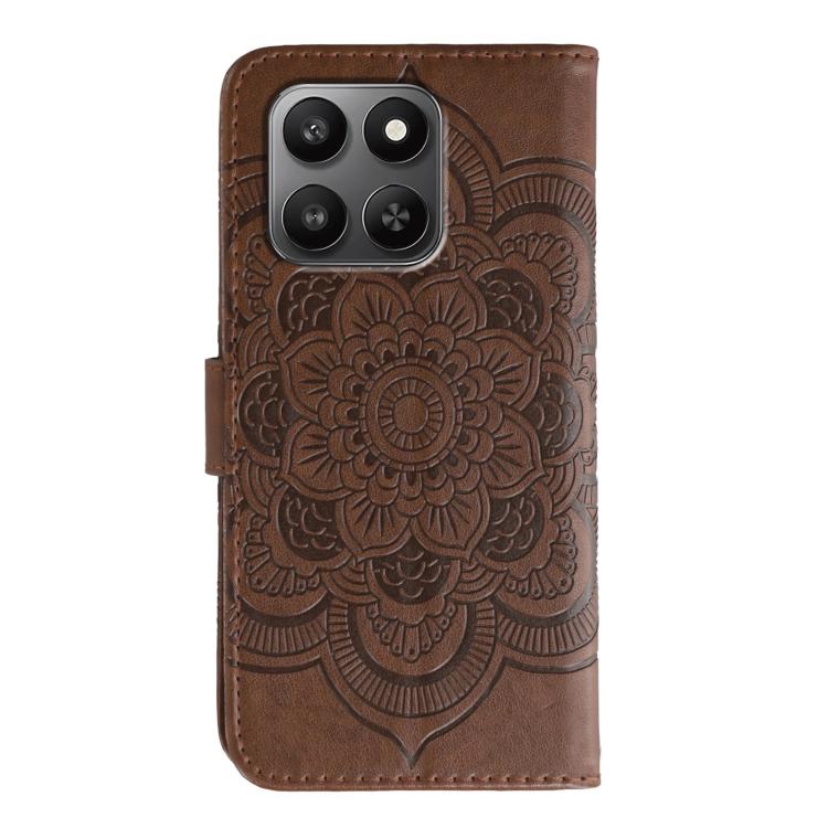 For Honor X7d 5G Sun Mandala Embossing Pattern Phone Leather Case