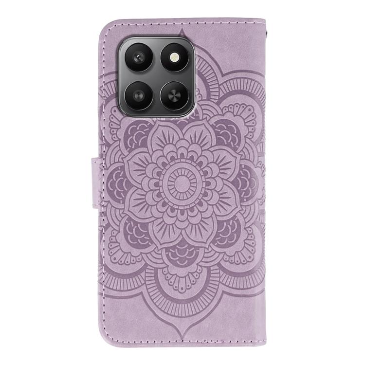 For Honor X7d 5G Sun Mandala Embossing Pattern Phone Leather Case